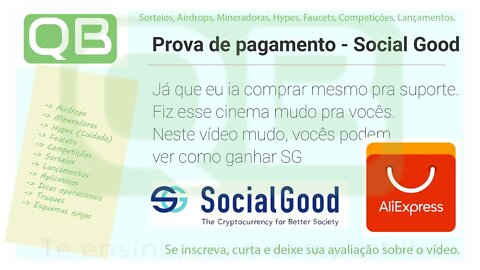 Prova de pagamento - Social Good - Mostrando como ganhar mais (aliexpress)!