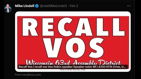 "Mike Lindell "Recall Robin Vos" Day."