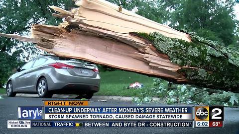 Cleanup underway after Monday's severe weather