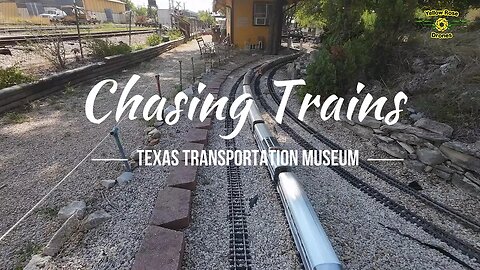 Drone Chasing the Model Trains at the Texas Transportation Museum #trainmuseum #modeltrains