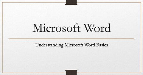 Microsoft Word - Basics