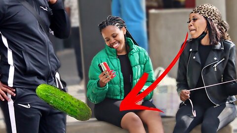 Cucumber prank on public/ see Reactions