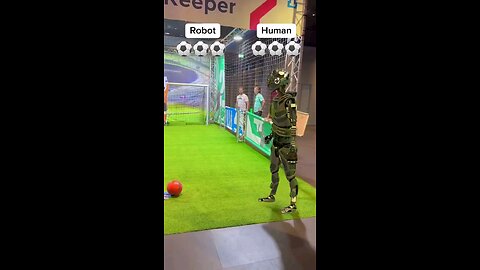 Human VS robot in football gaol #goal #football #human_vs_robot