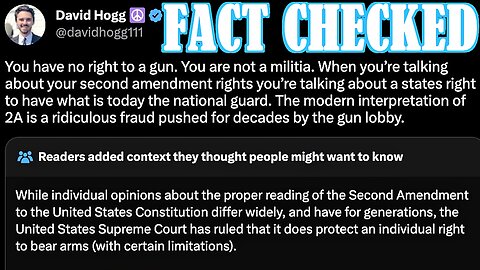 Twitter Fact Checks David Hogg on The 2nd Amendment