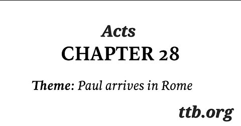 Acts Chapter 28 (Bible Study)