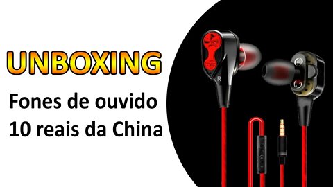 Unboxing Fones De Ouvidos Simples De 10 Reais Da China (Português BR)