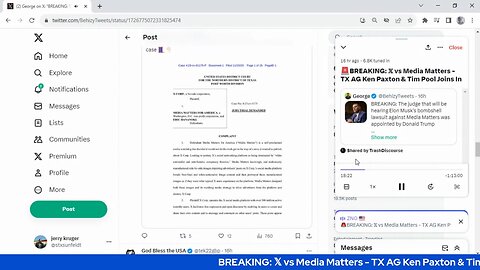 BREAKING_ 𝕏 vs Media Matters - TX AG Ken Paxton & Tim Pool Joins In