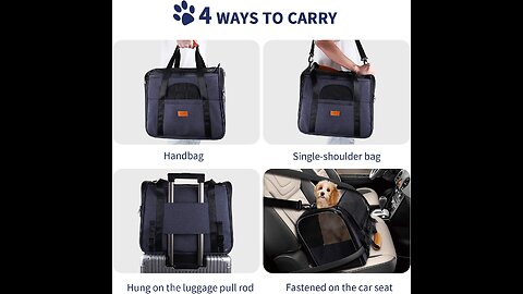 Cat Carrier, Pet Carrier Airline Approved, Dog Bag Carrier, Breathable Pet Carrier with Adjusta...