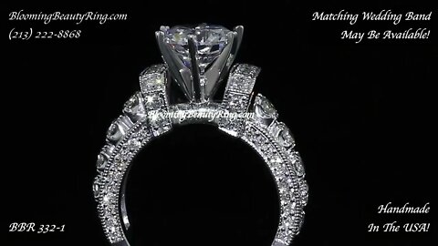 BBR 332-1 Unique Diamond Engagement Ring Handmade In The USA