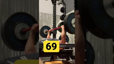 225 pounds NFL Bench Press 21 reps in 20 secs - day 69 of #75hard #shorts [GUNNER MILLER]