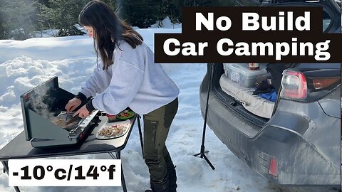 Solo Winter Car Camping Setup in Subaru | EASY NO BUILD