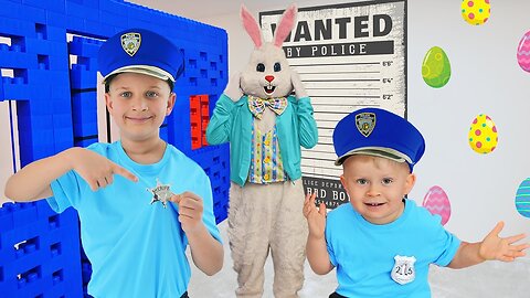 The Easter Bunny's Mysterious Police Adventure with Roma and Oliver!