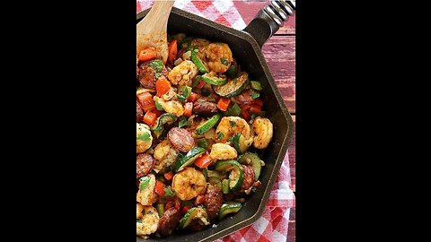 Keto Shrimp and Sausage Skillet