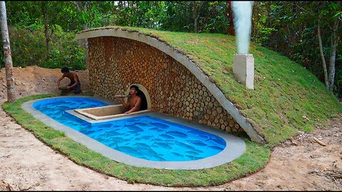 35 Days Building Underground House With Swimming Pool