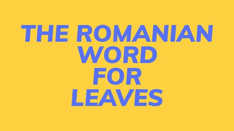 Learn to say 'LEAVES' 🍁🍂in Romanian language