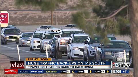 Traffic backed up for several miles on I-15