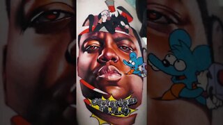 Notorious B I G Arm Color Tattoo #shorts #tattoos #inked #youtubeshorts