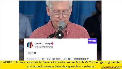 'I AGREE!': Trump responds to Senate Minority Leader Mitch McConnell getting heckled