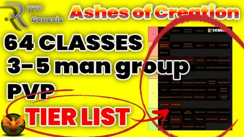 Ashes of Creation PVP Tier List 3-5 man team sizes all 64 classes (WAY TOO EARLY)