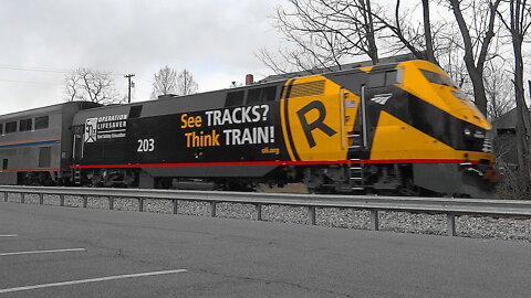 Amtrak #203 Operation Lifesaver Engine on Capitol Limited in Boyds MARC Station