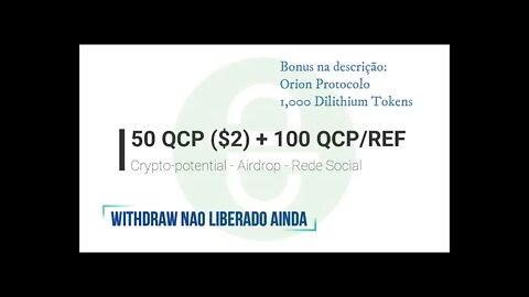 Airdrop - Rede Social - Crypto $2 no cadastro + $4 na referencia + Bônus ( makeos e Orion )