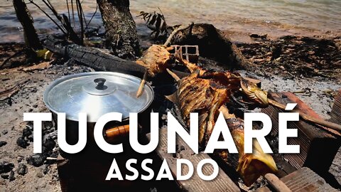 TUCUNARÉ ASSADO - Pesca sub e acampamento