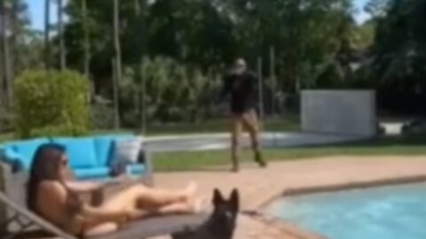 😮😬🐕‍🦺Dog Taking Care Of Lady Beside The Pool | So Smart Dog 🐕‍🦺😮