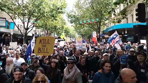 AUSTRALIA - Melbourne Protest In Full Force Against Mandates