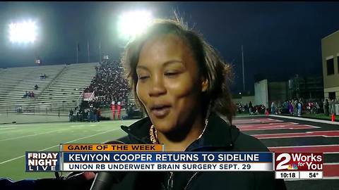 Keviyon Cooper returns to sideline for Union senior night, just over one month after emergency brain surgery