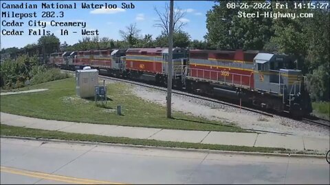 Iowa Northern getting Empty Rail Train in Cedar Falls, IA on August 26, 2022 #steelhighway