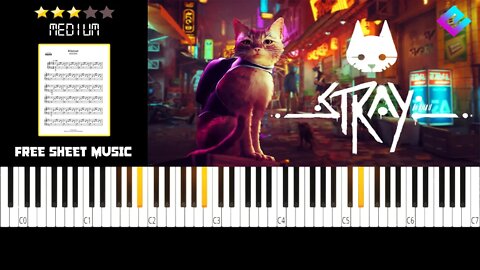 Stray - Rikonium (Video Game Soundtrack) - (MEDIUM) Piano Tutorial