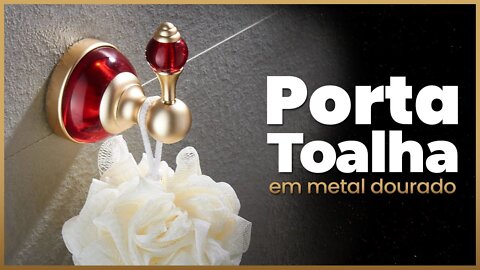 Porta Toalha Redondo em Metal Dourado - Lenharo Mega Store Cod. LMS G106-10GR