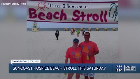 Woman who walked Suncoast Hospice Beach Stroll annually with husband now walks in his memory