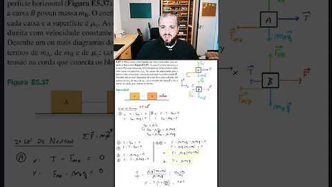 Duas caixas e uma corda (plano horizontal com atrito cinético) [Problema em menos de 1 min]