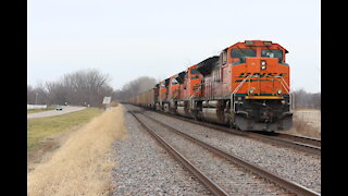 Double Coal Trains and Snow Flurries