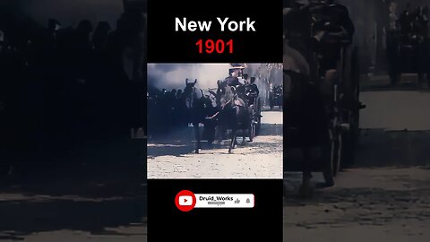 New York, 1901: Albany, N.Y. Fire Department Parade | 60fps, Colorized, 4k, Sound, AI Enhanced