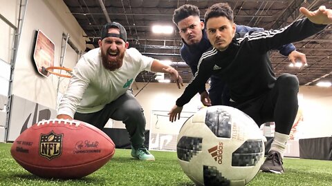 Football vs Soccer Trick Shots - Dude Perfect