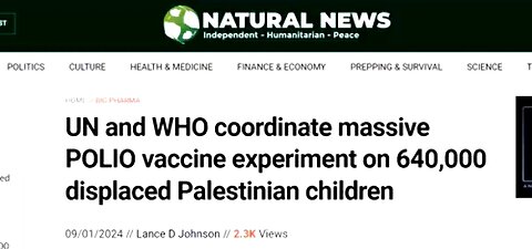 POLIO VACCINES: THE 2ND GENOCIDE! - CEASEFIRE AS ISRAEL MURDERS PALESTINIANS WITH DEADLY INJECTIONS!