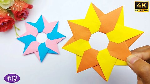 How to Make a Paper Ninja Star | Origami Ninja Star (Shuriken) Easy Paper Crafts Without Glue