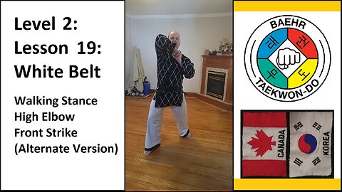 Baehr Taekwondo: 02-19: Yellow Stripe: Walking Stance - High Elbow Front Strike (Alt)