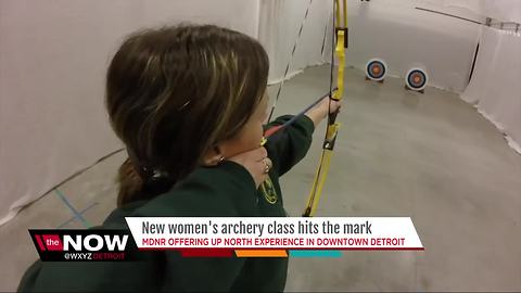 Women's archery class in Detroit