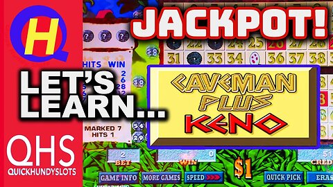 Caveman Keno Jackpot!!! Let's Learn How to Play CAVEMAN PLUS KENO! #KENONATION