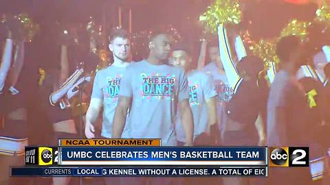 UMBC celebrates men's basketball team