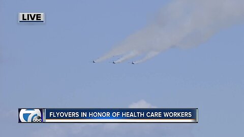 Blue Angels fly over metro Detroit in honor of health care workers