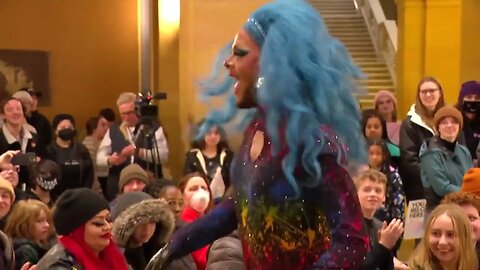 Minnesota State Capitol Rotunda this AM was part of the Trans Day of Visibility rally