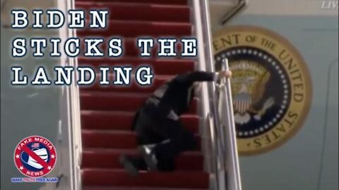 Biden Falls Twice Boarding Air Force One, Forgets Who's President