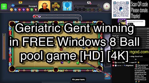 eriatric Gent winning in FREE Windows 8 Ball pool game [HD] [4K] 🎱🎱🎱 8 Ball Pool 🎱🎱🎱