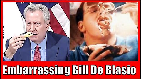 De Blasio: "Vaccination mmm" - Watch New York Mayor Eat Burgers & Fries like George Costanza