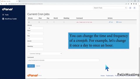 How to edit or delete Cronjob via cPanel with FelizHosting