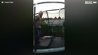 Trampoline hopp går galt!